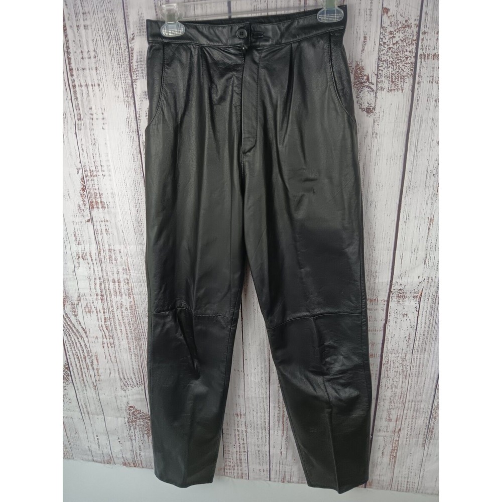 I B Diffusion Vintage High Waisted Genuine Leather Pants Women's Size 6